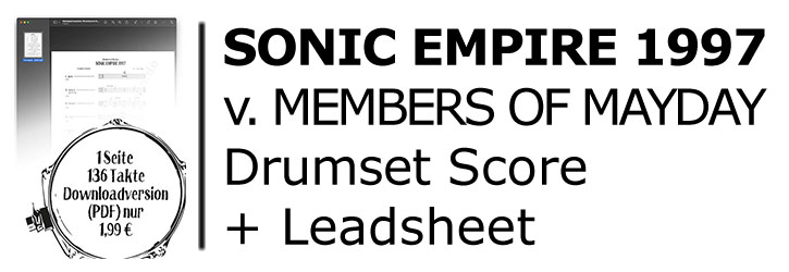 drumset score: SONIC EMPIRE von Members Of Mayday (TECHNO)