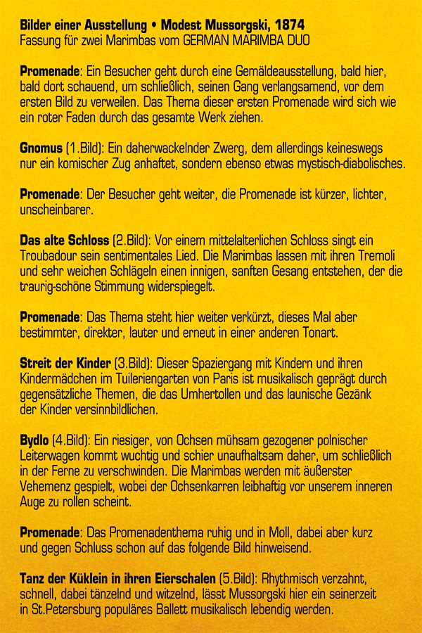 Booklet 1 der DVD German Marimba Duo LIVE
