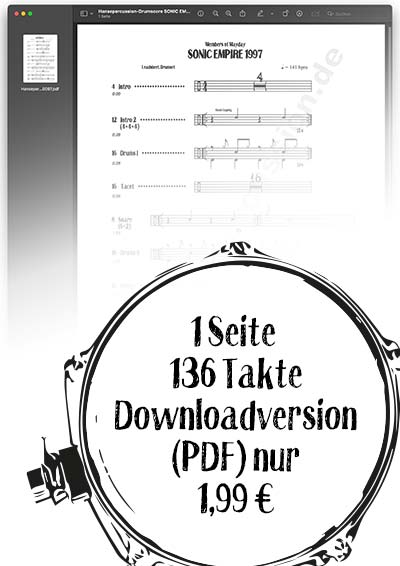 drum score: SONIC EMPIRE 1997 von Members Of Mayday (TECHNO)